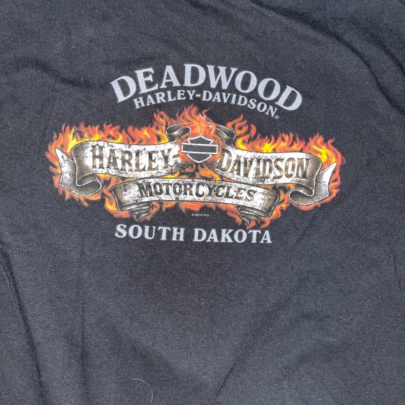 Harley Davidson Motorcycles Shirt XL - Deadwood South Dakota HANES BEEFY - Picture 5 of 5